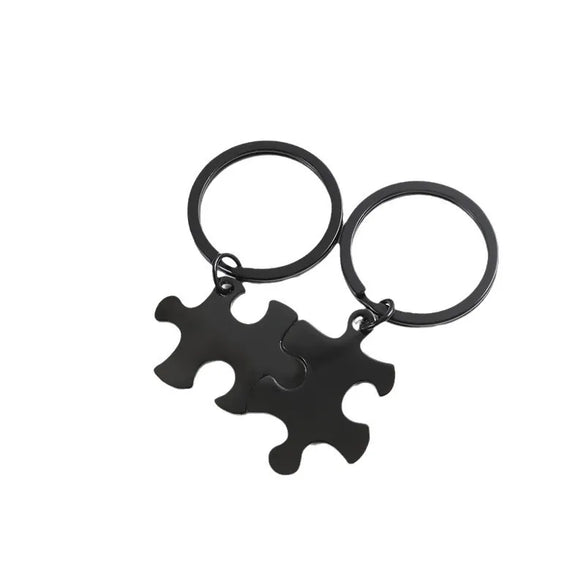 Basic Simple Style Jigsaw Customization Laser Engraving 201 Stainless Steel Plating Unisex Bag Pendant Keychain