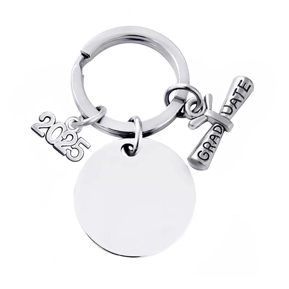 Basic Simple Style Round Letter Customization Laser Engraving 201 Stainless Steel Plating Unisex Bag Pendant Keychain