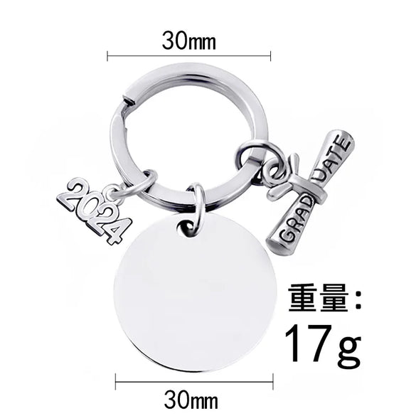 Basic Simple Style Round Letter Customization Laser Engraving 201 Stainless Steel Plating Unisex Bag Pendant Keychain