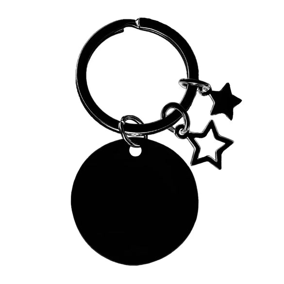 Basic Simple Style Round Star Customization Laser Engraving 201 Stainless Steel Plating Unisex Bag Pendant Keychain