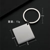 Basic Simple Style Square Customization Laser Engraving 201 Stainless Steel Plating Unisex Bag Pendant Keychain