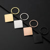 Basic Simple Style Square Customization Laser Engraving 201 Stainless Steel Plating Unisex Bag Pendant Keychain