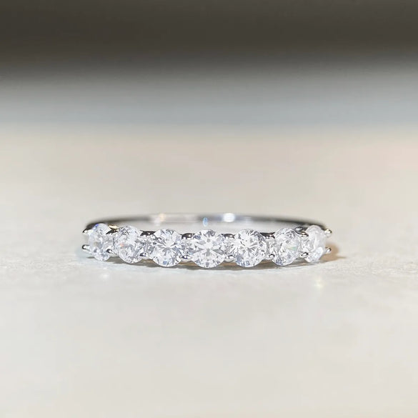 Basic Solid Color Sterling Silver High Carbon Diamond Rings In Bulk