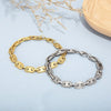 Basic Solid Color Titanium Steel Plating 18K Gold Plated Women'S Bracelets