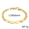 Basic Solid Color Titanium Steel Plating 18K Gold Plated Women'S Bracelets