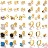 Basic Stacked Threepiece Set Of Sterling Silver Earrings With Stars And Love Shapes Electroplated