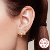Basic Stacked Threepiece Set Of Sterling Silver Earrings With Stars And Love Shapes Electroplated
