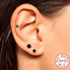 Basic Stacked Threepiece Set Of Sterling Silver Earrings With Stars And Love Shapes Electroplated