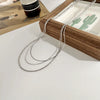 Basic Waves Sterling Silver White Gold Plated Three Layer Necklace In Bulk