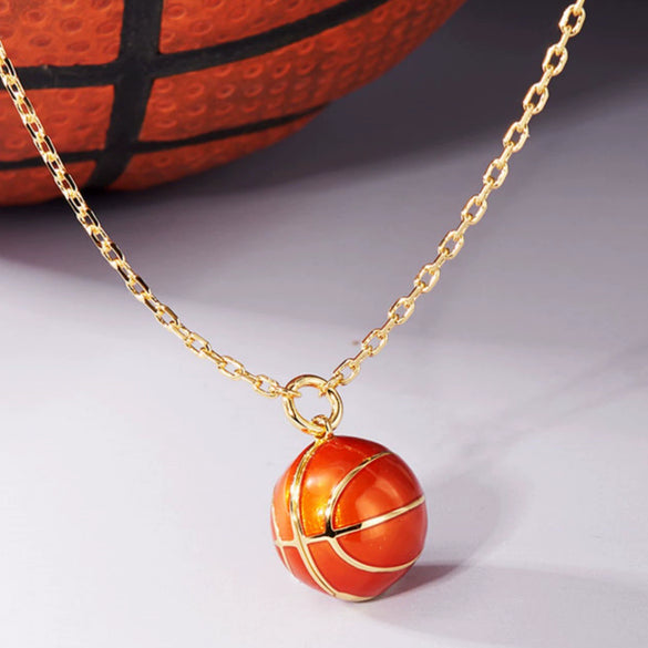 Basketball Necklace For Women Copper Electroplated Geometric Style O Chain