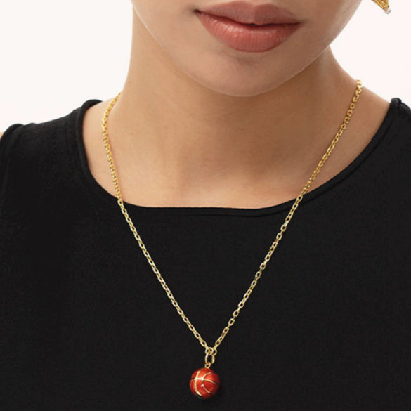 Basketball Necklace For Women Copper Electroplated Geometric Style O Chain