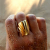 Beach Accessories Shell Ring Stainless Steel Electroplated 18K Gold Geometric Style