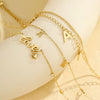 Beach Anklet Stainless Steel Multilayered Stacked Letter Geometric Style Unisex
