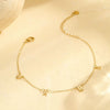 Beach Anklet Stainless Steel Multilayered Stacked Letter Geometric Style Unisex