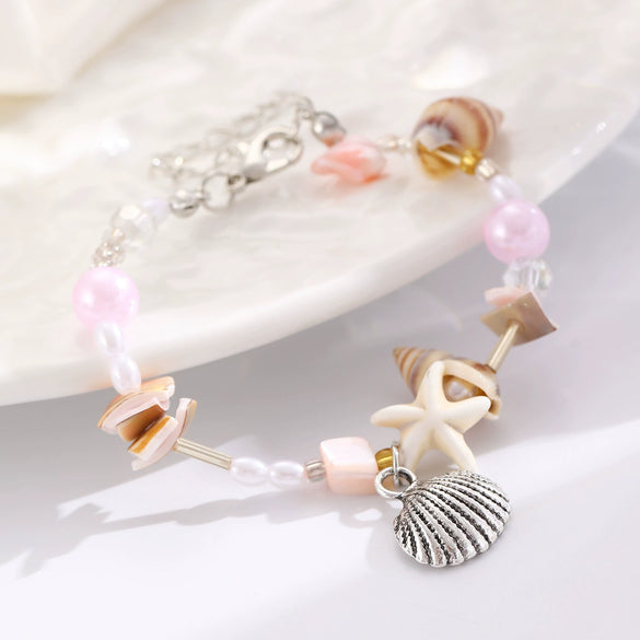 Beach Marine Bracelet Zinc Alloy Animal Zodiac Mixed Gemstone Setting Electroplating For Women