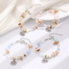 Beach Marine Bracelet Zinc Alloy Animal Zodiac Mixed Gemstone Setting Electroplating For Women