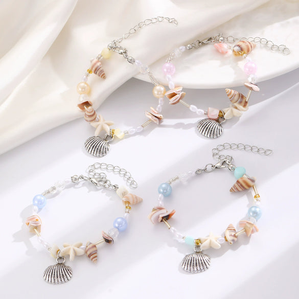 Beach Marine Bracelet Zinc Alloy Animal Zodiac Mixed Gemstone Setting Electroplating For Women