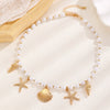 Beach Necklace Pendant Alloy Ccb Electroplating Animal Zodiac Starfish Conch Shell Imitation Pearl Beads For Women