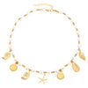 Beach Necklace Pendant Alloy Ccb Electroplating Animal Zodiac Starfish Conch Shell Imitation Pearl Beads For Women