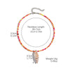 Beach Ocean Style Fishtail Shell Pendant Necklace With Beads Polish Finished Women's Jewelry