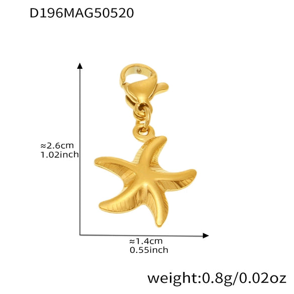 Beach Shell Starfish Diy Bracelet Stainless Steel Geometric Electroplated Jewelry For Women