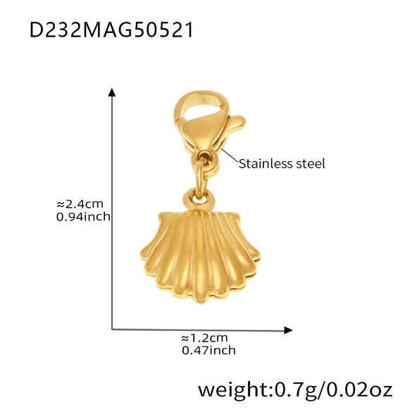 Beach Shell Starfish Diy Bracelet Stainless Steel Geometric Electroplated Jewelry For Women