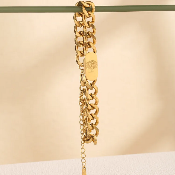 Beach Simple Style Palm Tree 304 Stainless Steel Stainless Steel Bracelets In Bulk