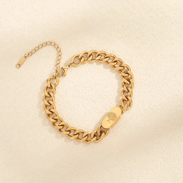 Beach Simple Style Palm Tree 304 Stainless Steel Stainless Steel Bracelets In Bulk