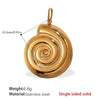 Beach Starfish Conch Pendant Necklace 316L Stainless Steel 18K Gold Plated Eight Eyes Pattern