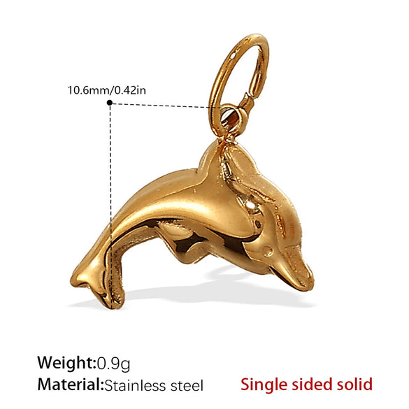 Beach Starfish Conch Pendant Necklace 316L Stainless Steel 18K Gold Plated Eight Eyes Pattern