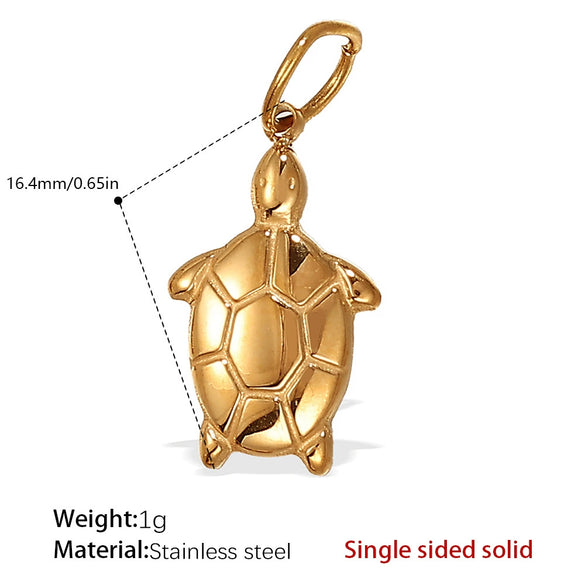 Beach Starfish Conch Pendant Necklace 316L Stainless Steel 18K Gold Plated Eight Eyes Pattern