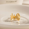 Beach Starfish Shell Stainless Steel 18k Gold Plated Open Ring In Bulk