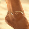 Beach Streetwear Butterfly 304 Stainless Steel Hollow Out Inlay Shell 18K Gold Plated Women'S Anklet