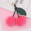 Beach Sweet Cherry Imitate Rex Rabbit Fur Alloy Women'S Keychain