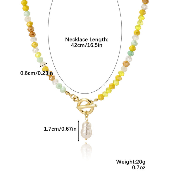 Bead Necklace Artificial Crystal Geometric Simple Light Luxury Electroplating Women's