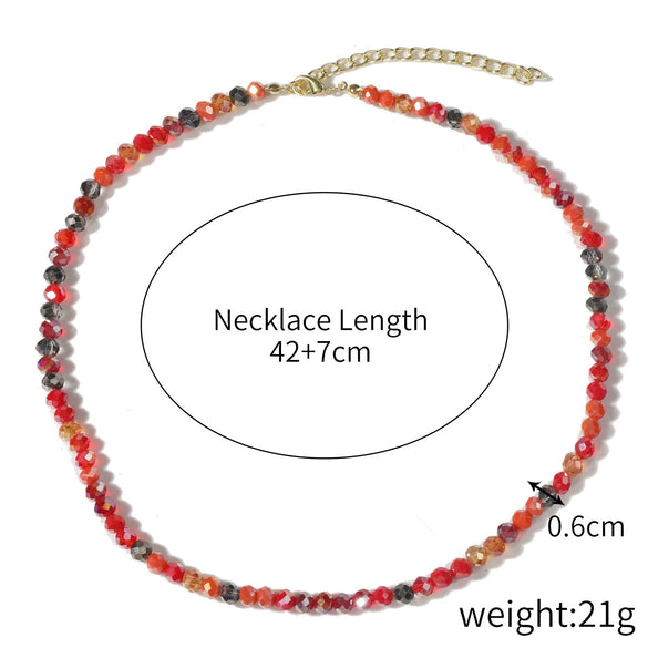 Bead Necklace Artificial Crystal Geometric Simple Light Luxury Electroplating Women's