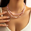 Bead Necklace Artificial Crystal Geometric Simple Light Luxury Electroplating Women's