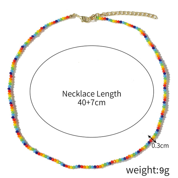 Bead Necklace Artificial Crystal Geometric Simple Light Luxury Electroplating Women's
