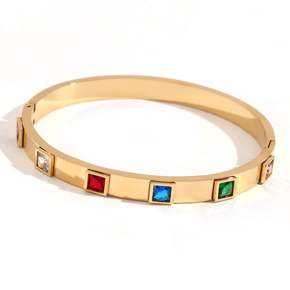 Bead String Bracelet Stainless Steel Geometric 18K Gold Plated Electroplated For Women