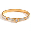 Bead String Bracelet Stainless Steel Geometric 18K Gold Plated Electroplated For Women