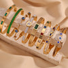 Bead String Bracelet Stainless Steel Geometric 18K Gold Plated Electroplated For Women
