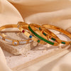 Bead String Bracelet Stainless Steel Geometric 18K Gold Plated Electroplated For Women
