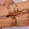 Bead String Bracelet Stainless Steel Geometric 18K Gold Plated Electroplated For Women