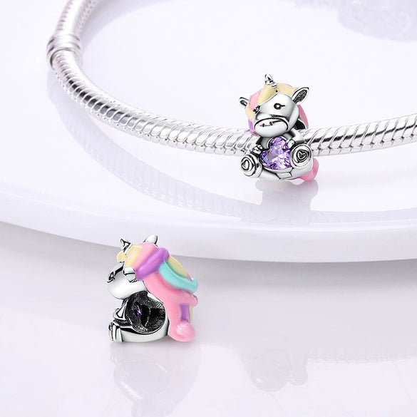 Beaded Accessories Copper Silverplated Animal Owl Rabbit Dripping Oil Design Diy Bracelet Pendant Accessories