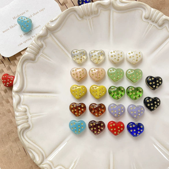 Beaded Accessories Glass Glazed Love Shape Retro Wave Dot Fuel Injection Bracelet Necklace Mobile Phone Chain