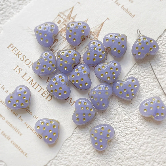 Beaded Accessories Glass Glazed Love Shape Retro Wave Dot Fuel Injection Bracelet Necklace Mobile Phone Chain
