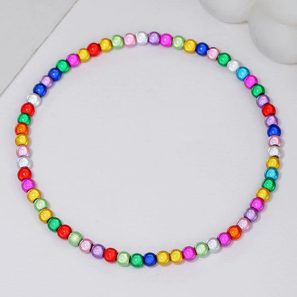 Beaded Anklet Geometric Style Women's Colorful Beads Bohemian Simple