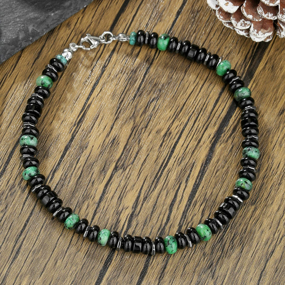 Beaded Anklet Titanium Steel Geometric Pattern Summer Beach Style Women's
