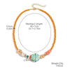Beaded Bohemian Women's Necklace With Artificial Crystal Ceramic Pendant Electroplated Ball Chain Constellation Heart Flower Drop Shape Geometric Design