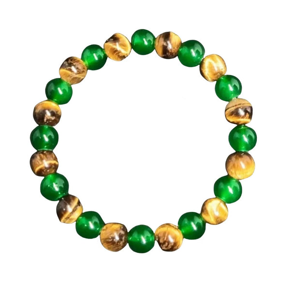 Beaded Bracelet Malachite Black Gallstone Tiger Eye Stone Volcanic Stone Handmade Fashion Geometric Unisex